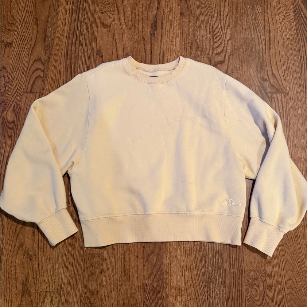 WSLY Women's Butter Yellow Crew Neck Sweater